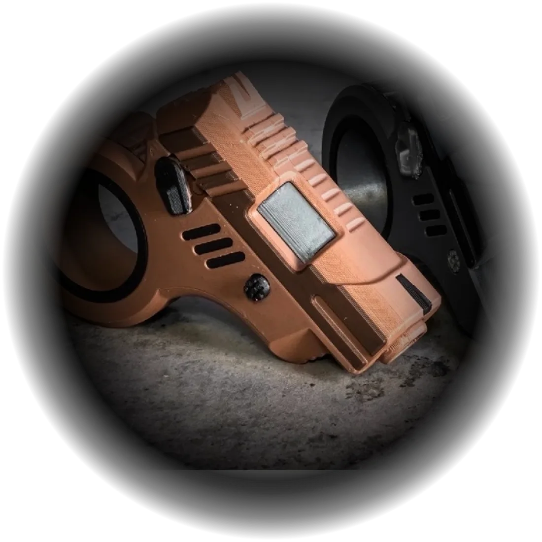 KEPA Fidget Gun — siyah, dönen namlulu stres oyuncağı